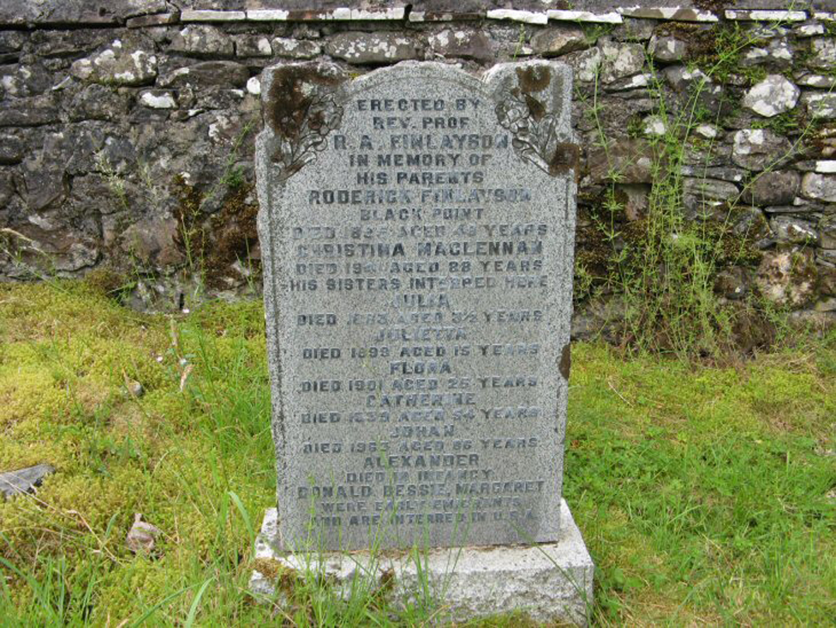 Photo of headstones/Christina MacLennan (Finlayson)died 1941 MI Lochcarron